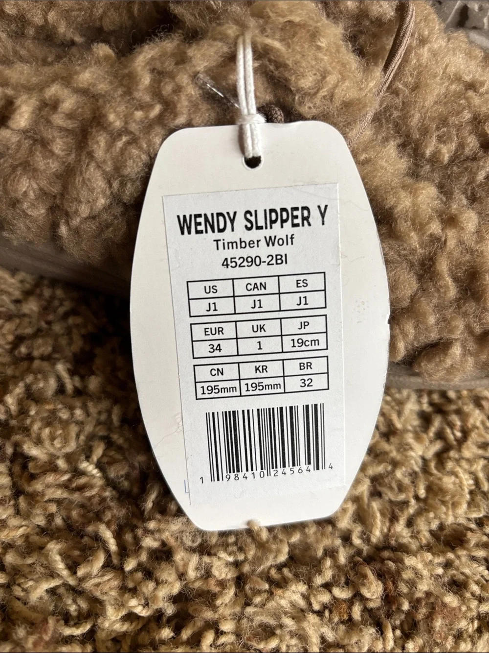 Hey Dude Wendy Timber Wolf Slipper Youth Size 1